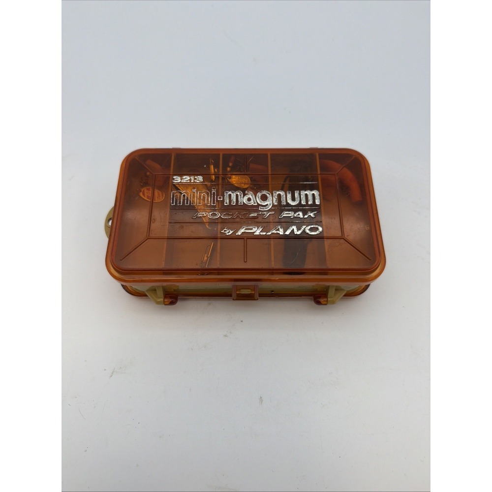 Vintage PLANO Mini Magnum 3213 2-Sided Pocket Tackle Box Organizer Orange